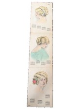 1914 Empire Art Calendar Folding Card Art Deco Lady Portrait Antique picture
