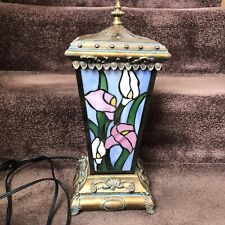 Memorial Lamp Stained Glass Metal 17x7 picture