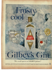 1959 Gilbey's Gin Frosty Cool cocktail drinks Vintage Print Ad picture