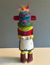 Hopi Native American Rugan Bean Kachina Hand Cottonwood Painted Doll w/ Tag 1930 picture