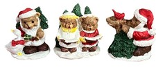 Set Of 3 Vintage Christmas Bears Figurines *2H picture