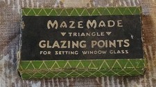 1/8 Pound Box of Vintage Maze Made No. 2 Zinc Coated Triangle Glazing Points picture