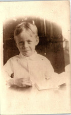 Vintage RPPC Portrait Blonde Young Boy  Real Photo Postcard picture