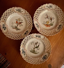 3 Vintage Meissen Gold Gilded Charger, Crossed Swords mark - dated 1934? picture