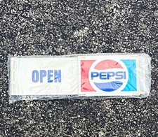 Pepsi Open Closed Thank You Advertising Sign Set, White Red Blue Soda Theme picture