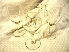 4 Vintage Fostoria Crystal Starburst Pattern Wine Glasses 6 1/4