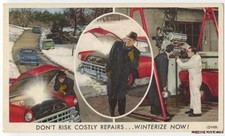 AUTO AD to WINTERIZE NOW ca1955 PRESTONE ANTI-FREEZE Postcard picture