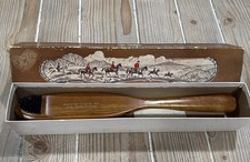 Vintage OXCO Genuine Walnut Clothes Brush Muscatine Lodge 388 Moose Fox Hunt Box picture