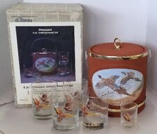 The Dusseau Pheasant 6 Pc Entertainment Set Ice Bucket, Glasses (5) In Box picture