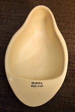 Antique White Ironstone Eureka Bed Pan Ovington Patent Medical Collectible picture