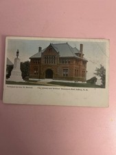 1909 clay library and soldiers monument, east Jaffrey New Hampshire picture