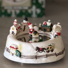 Vintage Christmas Holiday Treasures Musical Santa Skating Pond picture