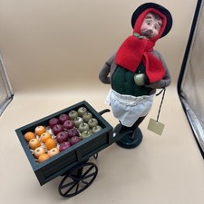 Vintage Byers Choice The Carolers Fruit Vendor with his cart Collectible Apple picture