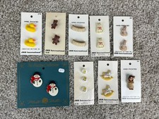 Lot Of 9 Vintage JHB International Buttons Hand Painted Craft Made In Japan New picture