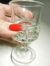 Indiana Glass King's Kings Crown Thumbprint Clear Glass 2 oz. Cordial Glass picture