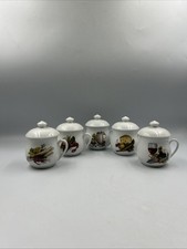 Bia Cordon Bleu Set of 5 Pot De Crème Creme Custard Cups w/Lids, Pattern# COB28 picture