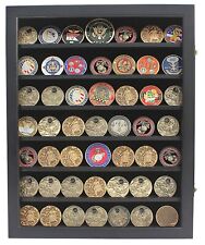 LOCKABLE Challenge Coin Display Case Casino Chip Pin Medal Shadow Box Real Glass picture