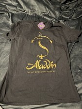 NWT Disney Aladdin The Hit Broadway Musical Graphic T-Shirt Black Gold Size L picture