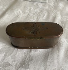 Antique Copper & Brass Tobacco/Snuff Box Monogrammed  picture