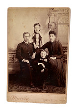1880s Grand Ledge MI Cabinet Card Marvin Photo Elijah Sanders Family Elnora Rare picture