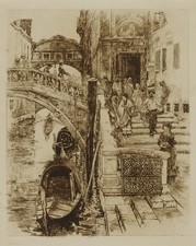 Frank Duveneck Bridge of Sighs Venice 1880s Vintage Art Photo Reprint picture
