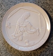 1969 FRANKOMA POTTERY  Laid In A Manger  8  1/2 Inch CHRISTMAS PLATE  picture