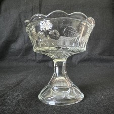 EAPG Northwood Strawberry & Cable Glass Pedestal Compote Candy Dish 5.25 x 5” picture