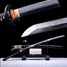 Japanese Katana Samurai Sword Hand Polished L6 Steel Clay Tempered Real Hamon picture