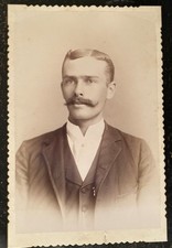 Antique Cabinet Card Photo Bridgeton NJ Seeler Studio Handsome Gentleman picture