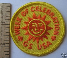 Rare 1973 Girl Scout USA WEEK OF CELEBRATION PATCH Last Free Birthday Gift NEW picture