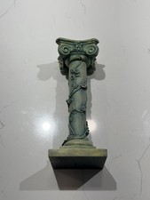 Vintage Ionic Column Candle Holder Verdigris Green Floral Vine Neoclassical picture
