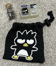 Vintage Bad Badtz-Maru small black drawstring bag 1996 Erasers Pencil Sharpener picture