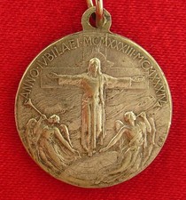 Vintage POPE PIUS XI Medal JESUS ANGELS JUBILEE YEAR 1933-1934 Catholic Pendant picture