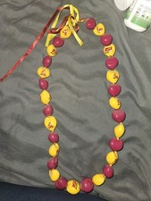 Arizona State University Sparky The Mascot Sun Devil Necklace Maroon And Gold picture