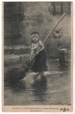 1900s Antique Postcard Little girl Cosette Victor Hugo's novel OLD Franse picture