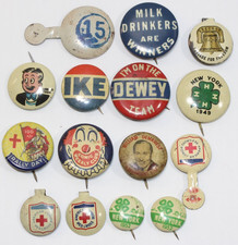 Vintage Lot of  1940s 1950s Novelty Pinback Buttons  #LAR0062 picture