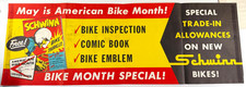 RARE vtg 1958 Schwinn Bike Thrills Advertising Store Display paper banner sign picture