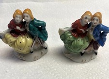 2 Porcelain Victorian Couple George Washington Occupied Japan Figurines      z6 picture
