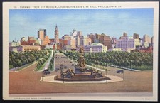 1933 Philadelphia Parkway City Hall View Linen Postcard 3A-H940 C.T. Art-Colorto picture