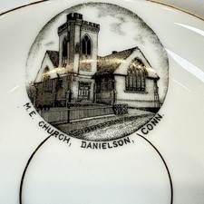 DANIELSON, Connecticut CT Antique M.E. CHURCH Souvenir China Dish Plate picture