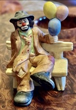 Vintage Emmett Kelly Jr.Collection Porcelain ClownFigurine Balloons Flambro picture