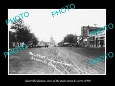 Spearville Kansas The Main Street & Stores c1910 Large Historic Old Photo picture