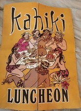 Vntg 60s Kahiki Supper Club Luncheon Menu Rare Feast Cover Illustrated Cocktails picture