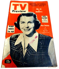 VINTAGE MAGAZINE TV PREVIEW KRON TV4 KPIX5 KGO TV7  Feb 28  1953 SF BAY AREA MAP picture