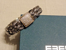 EFFY- SS, 18K YELLOW GOLD & DIAMOND SOFT BRAIDED BRACELET 7 1/2'' w/Box picture