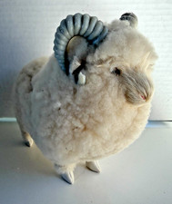 Vintage Sheep Wooly Ram Figurine Curved Horns 6 in Long picture