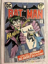 BATMAN #251 NEAL ADAMS ART CLASSIC JOKER COVER VF  1973 picture