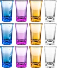 12 Pieces Acrylic Shot Glasses Set - 4 Colors, 1.2 Ounce Capacity for Tequila, S picture
