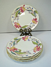 Rare Royal Cauldon Malvern Bone China Floral 5 Bread Butter Plates 6