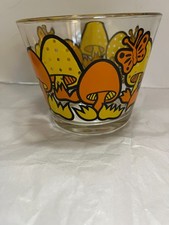 VTG/Retro Glass Mushroom & Butterflies Ice Bucket picture